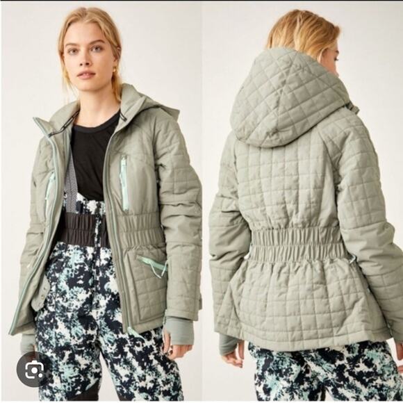 Free People Movement All Prepped Ski Jacket In Greyed Olive XL NWT - Picture 11 of 11